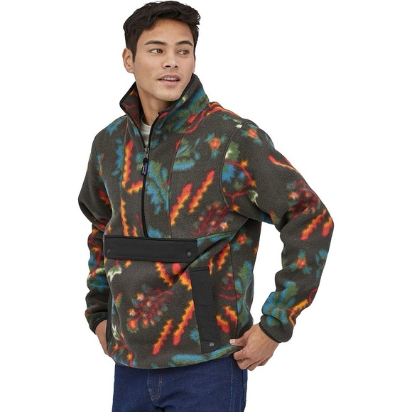 Patagonia Synchilla Anorak Pullover Half Zip Forest Floor Aztec Fleece Men’s M - Picture 1 of 6